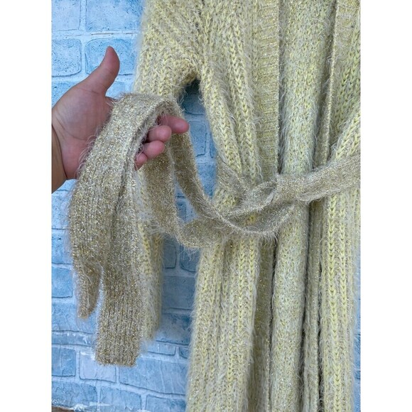 Anthropologie Larkin yellow shimmer cardigan sweater small - Picture 4 of 10